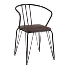 Black Metal and Elm Wood Armchair | District