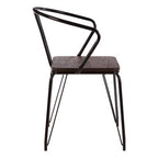 Black Metal and Elm Wood Armchair | District