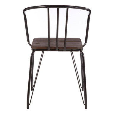 Black Metal and Elm Wood Armchair | District