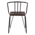 Black Metal and Elm Wood Armchair | District