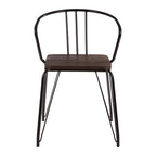 Black Metal and Elm Wood Armchair | District
