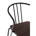 Black Metal and Elm Wood Armchair | District