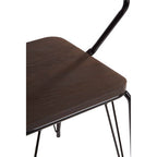 Black Metal and Elm Wood Armchair | District