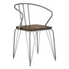 Grey Metal and Elm Wood Armchair | District