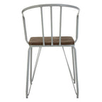 Grey Metal and Elm Wood Armchair | District