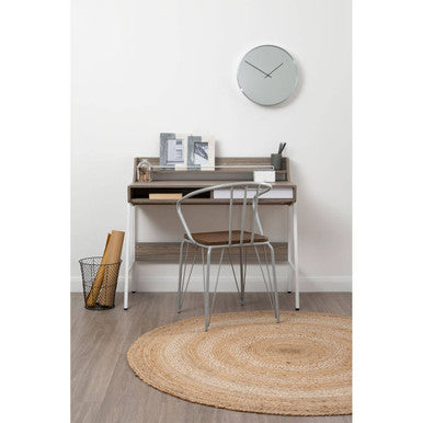 Grey Metal and Elm Wood Armchair | District