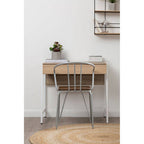 Grey Metal and Elm Wood Armchair | District