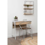 Grey Metal and Elm Wood Armchair | District