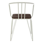 White Metal and Elm Wood Armchair | District