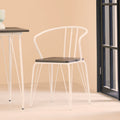 White Metal and Elm Wood Armchair | District