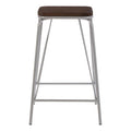 Grey Metal and Elm Wood Stool | District