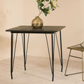 Black Metal Legs and Elm Wood Top Dining Table | District
