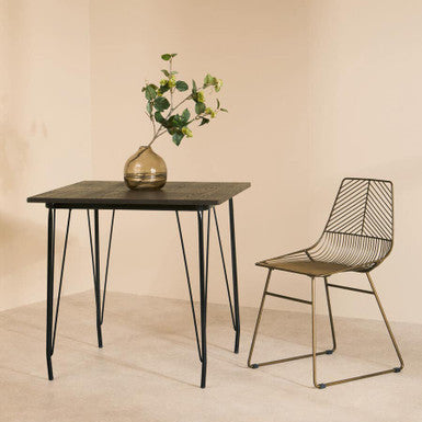 Black Metal Legs and Elm Wood Top Dining Table | District