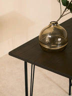 Black Metal Legs and Elm Wood Top Dining Table | District
