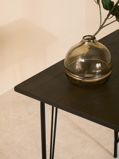 Black Metal Legs and Elm Wood Top Dining Table | District
