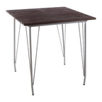 Grey Metal Legs and Brown Elm Wood Top Dining Table | District
