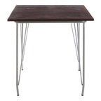 Grey Metal Legs and Brown Elm Wood Top Dining Table | District
