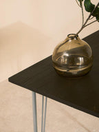 Grey Metal Legs and Brown Elm Wood Top Dining Table | District