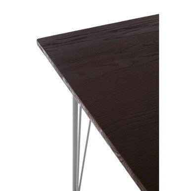 Grey Metal Legs and Brown Elm Wood Top Dining Table | District