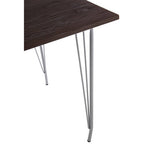 Grey Metal Legs and Brown Elm Wood Top Dining Table | District