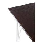 White Metal Legs and Brown Elm Wood Top Square Dining Table | District