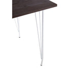 White Metal Legs and Brown Elm Wood Top Square Dining Table | District