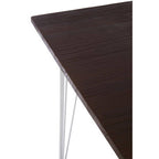 Silver Chrome Metal Legs and Brown Elm Wood Top Table | District