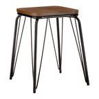 Black Metal and Elm Small Wood Stool | District