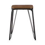 Black Metal and Elm Small Wood Stool | District