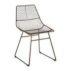 Bronze Metal Wire Tapered Legs Chair | District