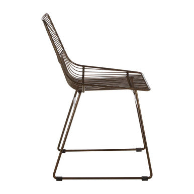 Bronze Metal Wire Tapered Legs Chair | District