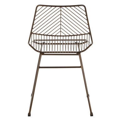 Bronze Metal Wire Tapered Legs Chair | District
