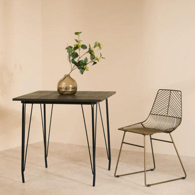 Bronze Metal Wire Tapered Legs Chair | District