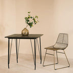 Bronze Metal Wire Tapered Legs Chair | District