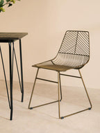 Bronze Metal Wire Tapered Legs Chair | District