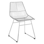 Chrome Metal Wire Tapered Legs Chair | District