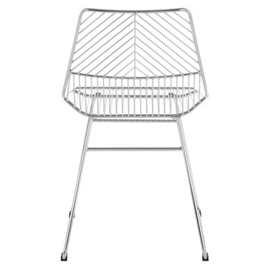Chrome Metal Wire Tapered Legs Chair | District