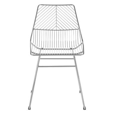 Chrome Metal Wire Tapered Legs Chair | District