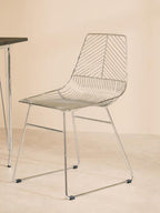 Chrome Metal Wire Tapered Legs Chair | District