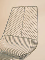 Chrome Metal Wire Tapered Legs Chair | District