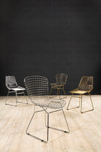 Chrome Metal Wire Tapered Legs Chair | District