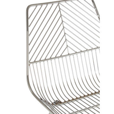 Chrome Metal Wire Tapered Legs Chair | District