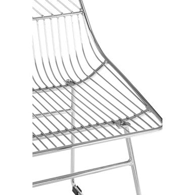 Chrome Metal Wire Tapered Legs Chair | District