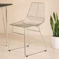 Chrome Metal Wire Tapered Legs Chair | District