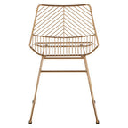 District Small Gold Finish Metal Wire Chair