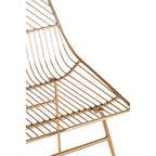 District Small Gold Finish Metal Wire Chair