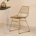 District Small Gold Finish Metal Wire Chair