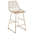 Gold Metal Wire Tapered Bar Chair | District
