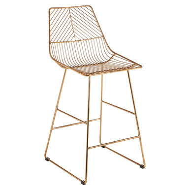 Gold Metal Wire Tapered Bar Chair | District