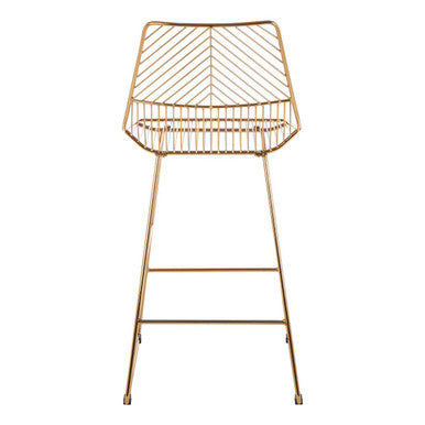 Gold Metal Wire Tapered Bar Chair | District